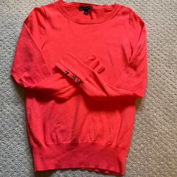 Ann Taylor Sweaters - Ann Taylor Red Button‑Cuff Sweater – Size Small – Excellent Condition